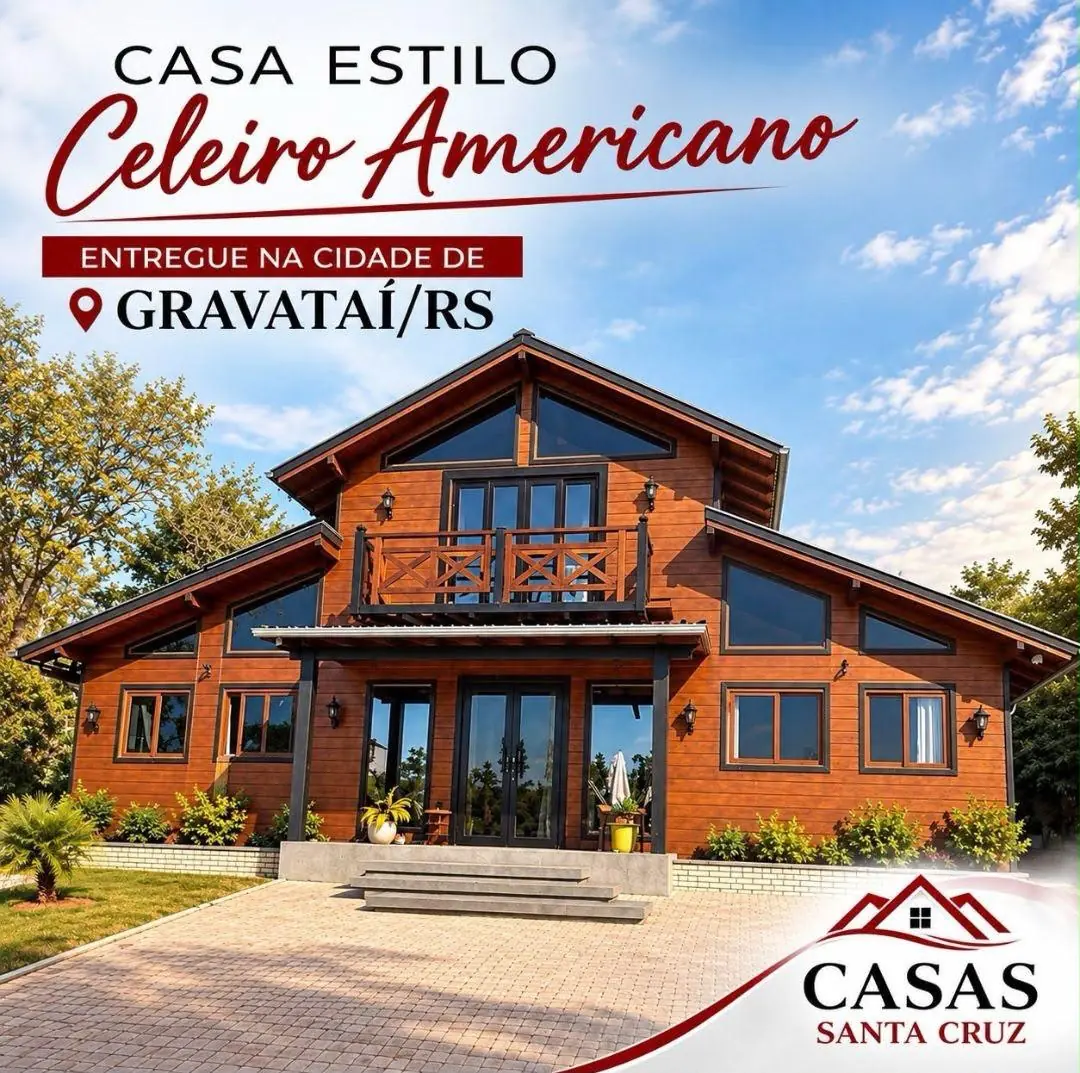 Casa estilo Celeiro Americano entregue em Gravataí/RS